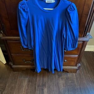 Gaudi Vibrant Blue Top with Puff Sleeves